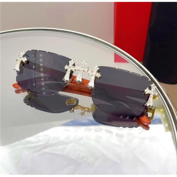 2025 Rhinestones Black Sunglasses Fashion Iced Out Luxury Designer Carter - Picture 1 of 10